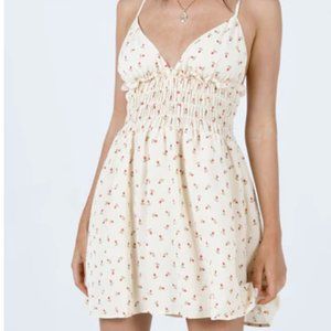 PRINCESS POLLY ROZA MINI DRESS BEIGE SIZE 6